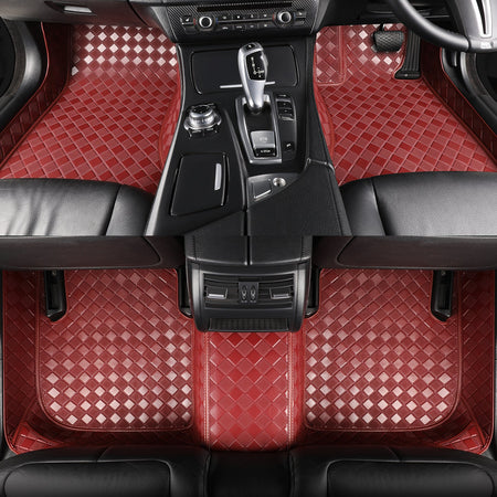 CarMatWorld Custom Car Floor Mats 3x3 Diamond Waterproof Floor Mats Front Row ONLY / Burgundy
