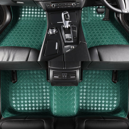 CarMatWorld Custom Car Floor Mats 3x3 Diamond Waterproof Floor Mats Front Row ONLY / Forest Green