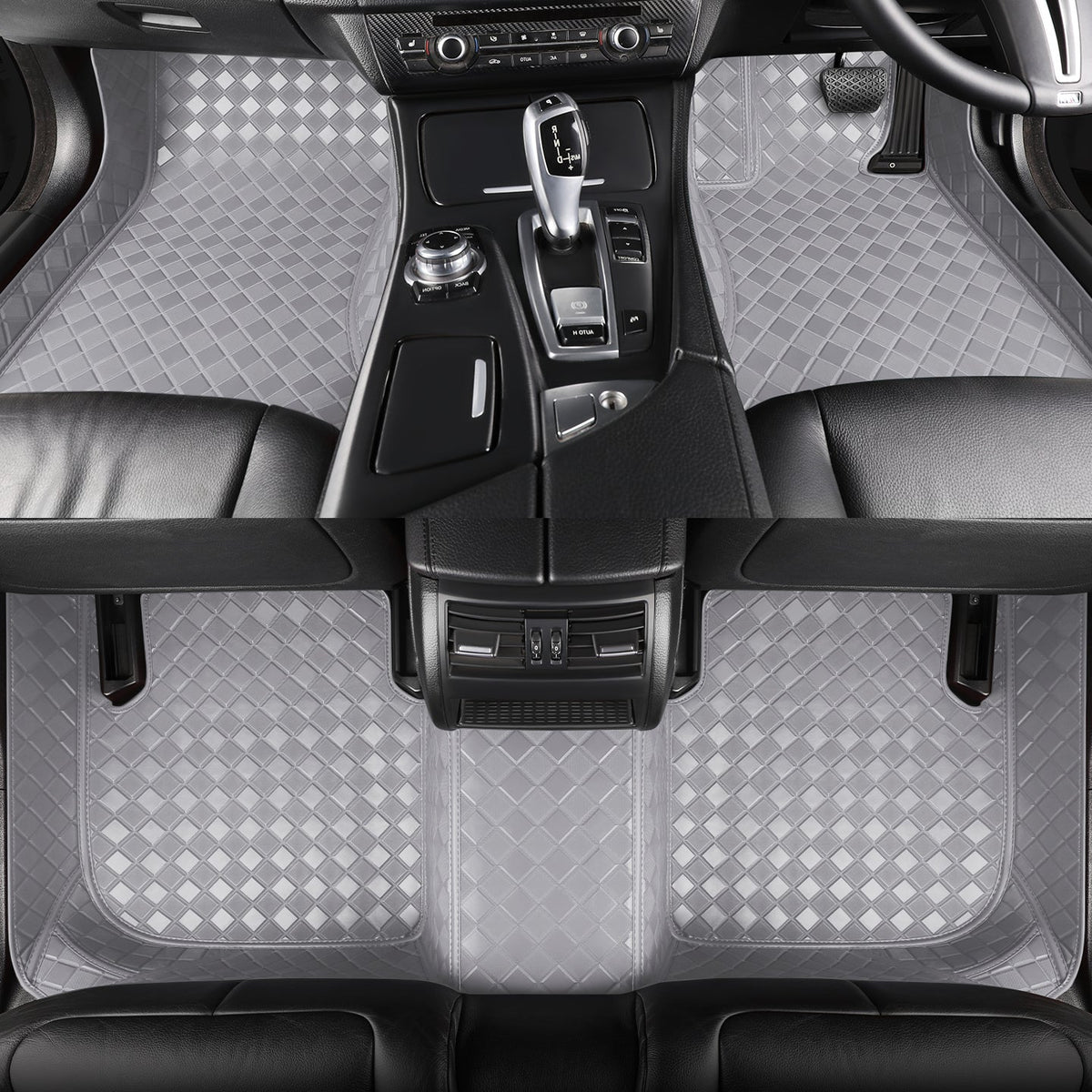 CarMatWorld Custom Car Floor Mats 3x3 Diamond Waterproof Floor Mats Front Row ONLY / Grey