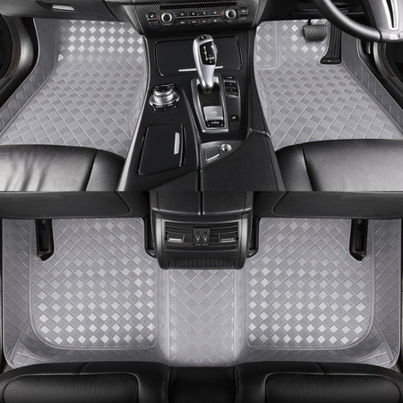 CarMatWorld Custom Car Floor Mats 3x3 Diamond Waterproof Floor Mats Front Row ONLY / Grey