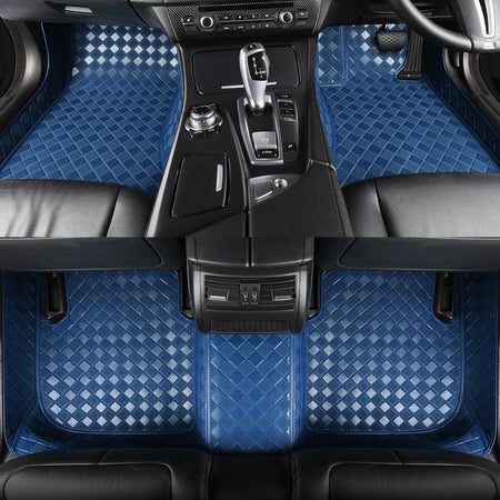 CarMatWorld Custom Car Floor Mats 3x3 Diamond Waterproof Floor Mats Front Row ONLY / Navy Blue