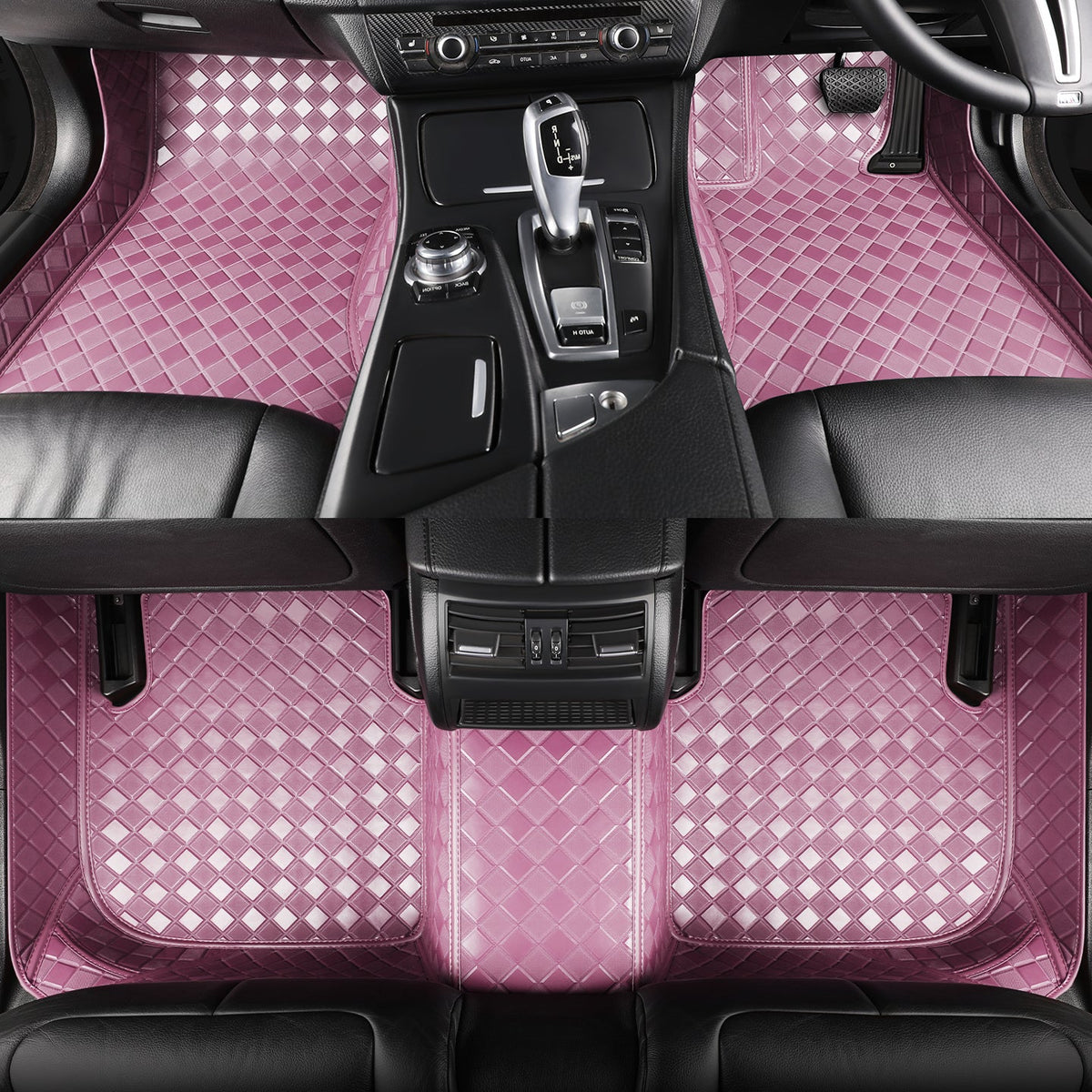CarMatWorld Custom Car Floor Mats 3x3 Diamond Waterproof Floor Mats Front Row ONLY / Pink