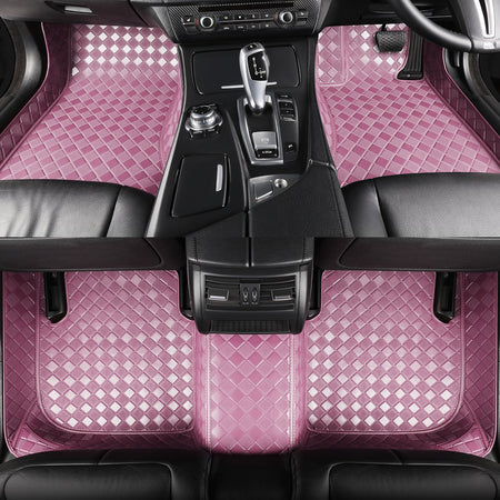 CarMatWorld Custom Car Floor Mats 3x3 Diamond Waterproof Floor Mats Front Row ONLY / Pink