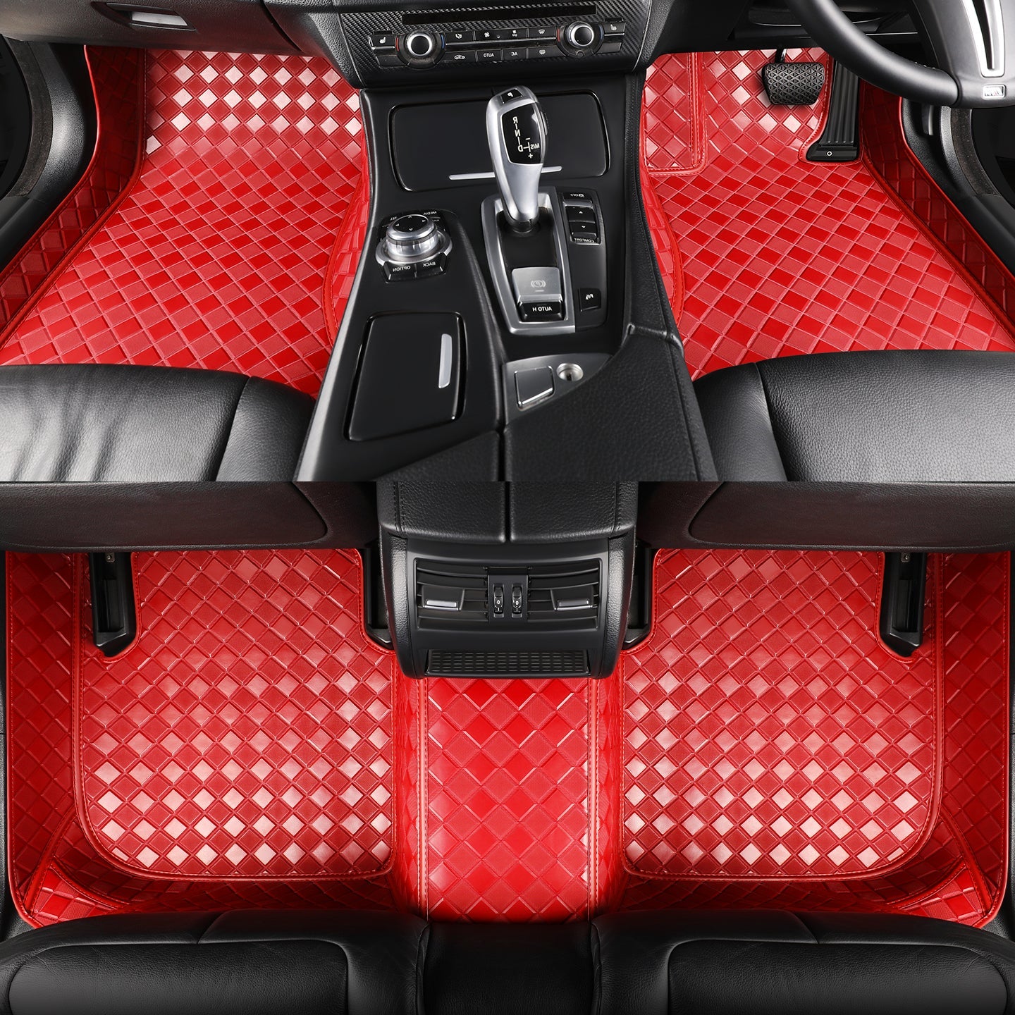 CarMatWorld Custom Car Floor Mats 3x3 Diamond Waterproof Floor Mats Front Row ONLY / Red