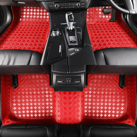 CarMatWorld Custom Car Floor Mats 3x3 Diamond Waterproof Floor Mats Front Row ONLY / Red