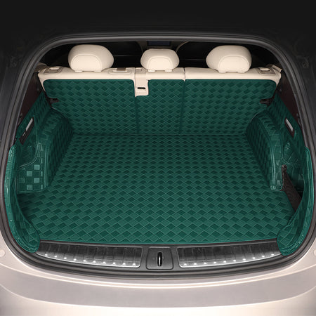 CarMatWorld Custom Car Boot Liners 3x3 Diamond Waterproof Boot Liners 7 Seats / Full Coverage / Forest Green
