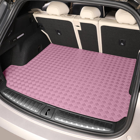 CarMatWorld Custom Car Boot Liners 3x3 Diamond Waterproof Boot Liners 7 Seats / Cargo Mat ONLY / Pink