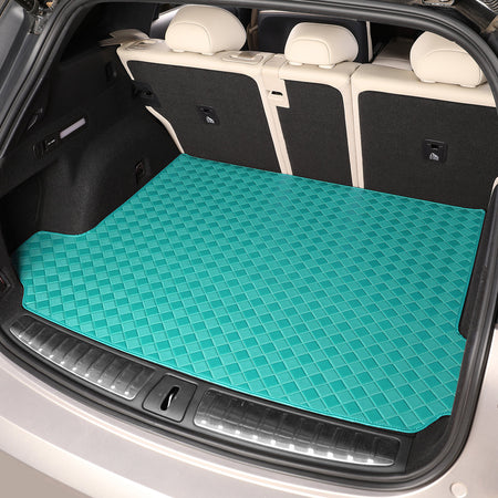 CarMatWorld Custom Car Boot Liners 3x3 Diamond Waterproof Boot Liners 7 Seats / Cargo Mat ONLY / Tiffany Blue