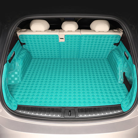 CarMatWorld Custom Car Boot Liners 3x3 Diamond Waterproof Boot Liners 7 Seats / Full Coverage / Tiffany Blue