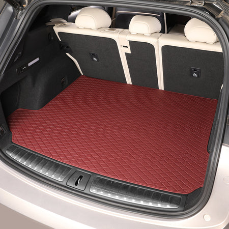 CarMatWorld Custom Car Boot Liners 3x5 Diamond Waterproof Boot Liners 7 Seats / Cargo Mat ONLY / Burgundy