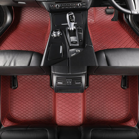 CarMatWorld Custom Car Floor Mats 3x5 Diamond Waterproof Floor Mats Front Row ONLY / Burgundy