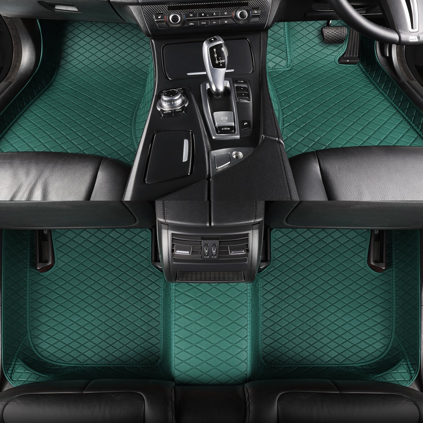 CarMatWorld Custom Car Floor Mats 3x5 Diamond Waterproof Floor Mats Front Row ONLY / Forest Green