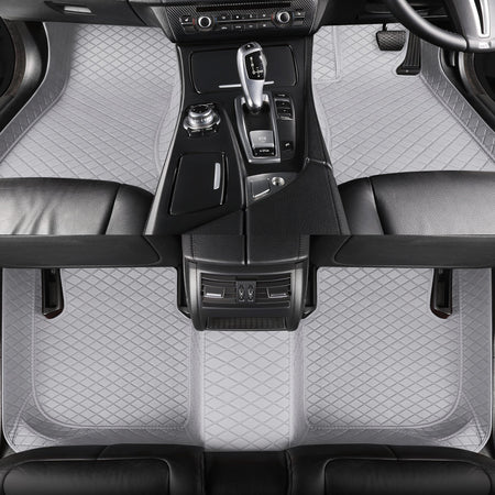CarMatWorld Custom Car Floor Mats 3x5 Diamond Waterproof Floor Mats Front Row ONLY / Grey