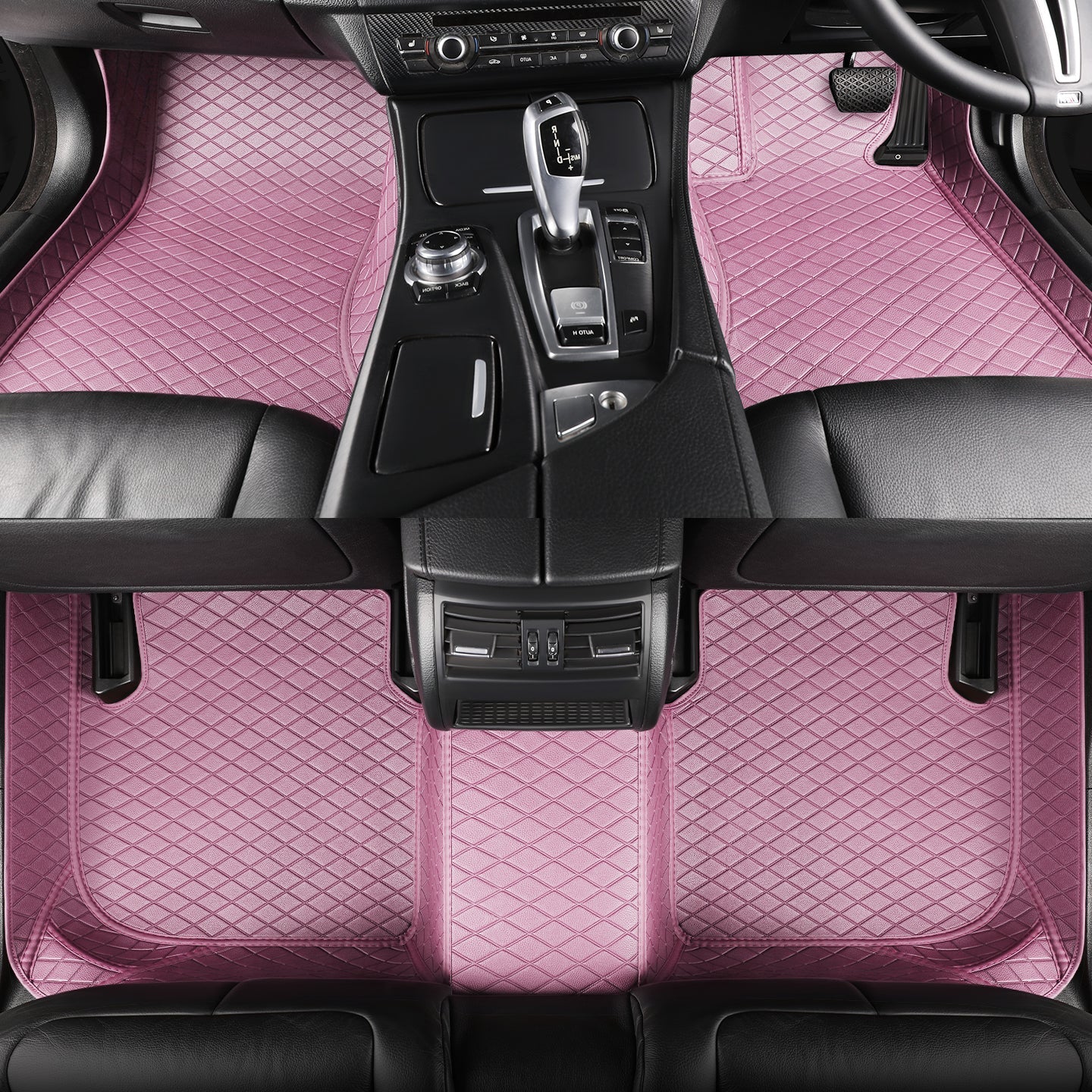 CarMatWorld Custom Car Floor Mats 3x5 Diamond Waterproof Floor Mats Front Row ONLY / Pink