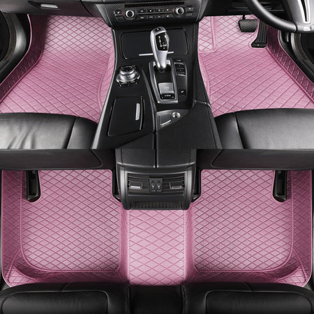 CarMatWorld Custom Car Floor Mats 3x5 Diamond Waterproof Floor Mats Front Row ONLY / Pink