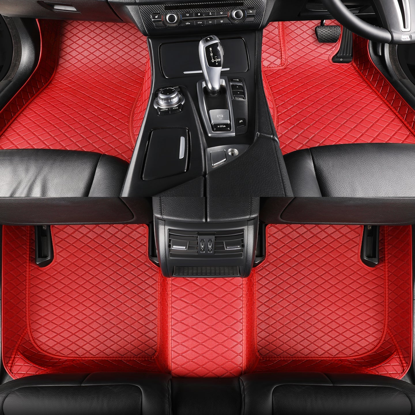 CarMatWorld Custom Car Floor Mats 3x5 Diamond Waterproof Floor Mats Front Row ONLY / Red