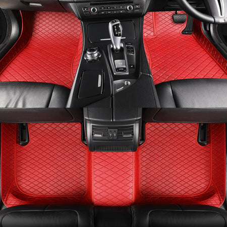 CarMatWorld Custom Car Floor Mats 3x5 Diamond Waterproof Floor Mats Front Row ONLY / Red