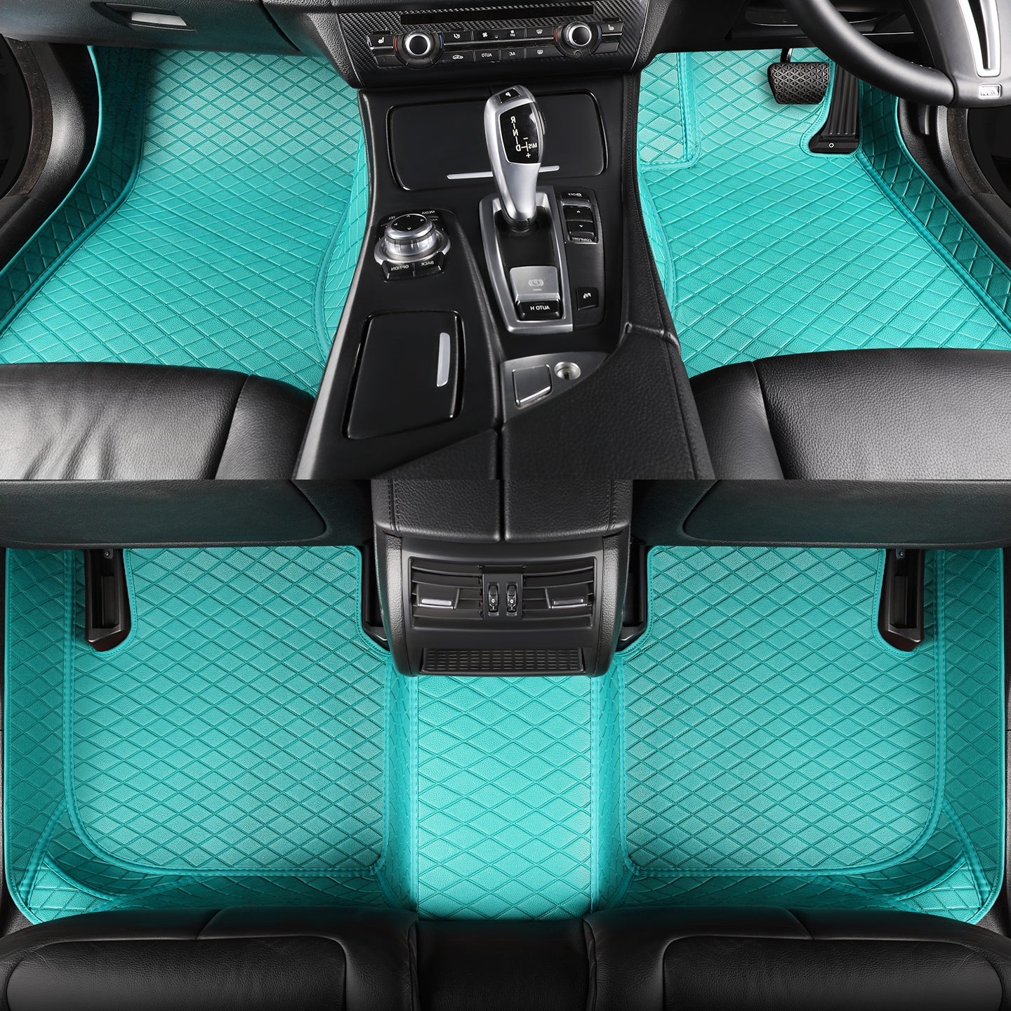 CarMatWorld Custom Car Floor Mats 3x5 Diamond Waterproof Floor Mats Front Row ONLY / Tiffany Blue