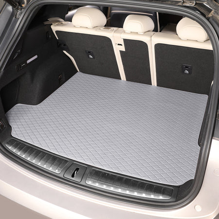 CarMatWorld Custom Car Boot Liners 3x5 Diamond Waterproof Boot Liners 7 Seats / Cargo Mat ONLY / Grey