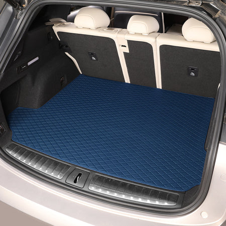 CarMatWorld Custom Car Boot Liners 3x5 Diamond Waterproof Boot Liners 7 Seats / Cargo Mat ONLY / Navy Blue