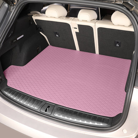 CarMatWorld Custom Car Boot Liners 3x5 Diamond Waterproof Boot Liners 7 Seats / Cargo Mat ONLY / Pink
