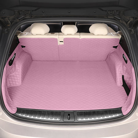 CarMatWorld Custom Car Boot Liners 3x5 Diamond Waterproof Boot Liners 7 Seats / Full Coverage / Pink