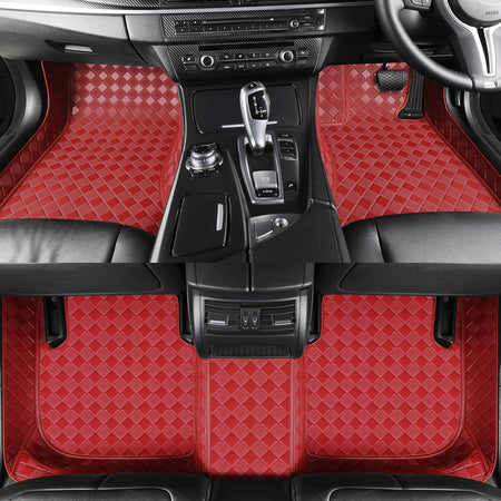 CarMatWorld Custom Car Floor Mats 3x3 Diamond Waterproof Floor Mats Front Row ONLY / Burgundy
