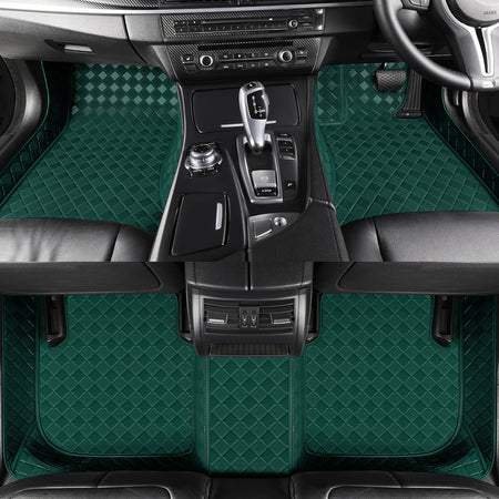 CarMatWorld Custom Car Floor Mats 3x3 Diamond Waterproof Floor Mats Front Row ONLY / Forest Green