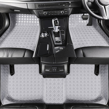 CarMatWorld Custom Car Floor Mats 3x3 Diamond Waterproof Floor Mats Front Row ONLY / Grey