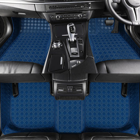 CarMatWorld Custom Car Floor Mats 3x3 Diamond Waterproof Floor Mats Front Row ONLY / Navy Blue