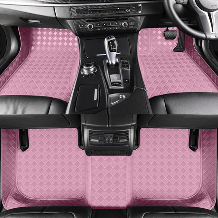 CarMatWorld Custom Car Floor Mats 3x3 Diamond Waterproof Floor Mats Front Row ONLY / Pink