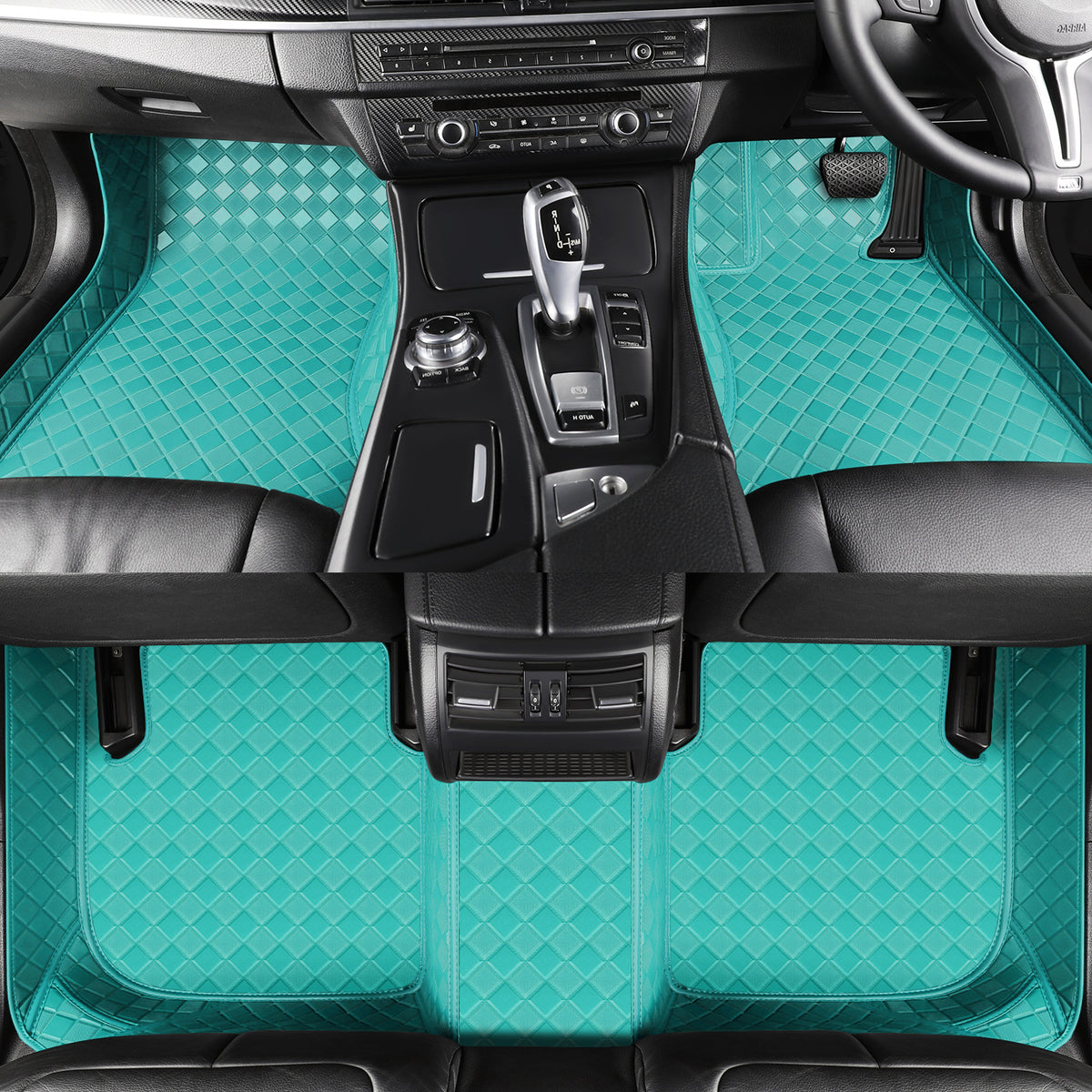CarMatWorld Custom Car Floor Mats 3x3 Diamond Waterproof Floor Mats Front Row ONLY / Tiffany Blue